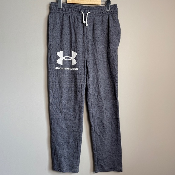 Under Armour‎ Men's Fitted Elastic Waist Pull On Sweatpants Gray Medium Athletic - Picture 1 of 14